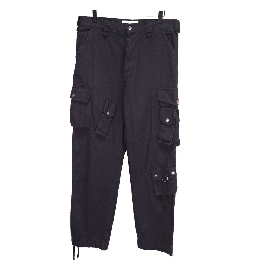 Urban Outfitters BDG Black Baggy Cargo Pants Y2K Sz 32 (Actual 34x32) Skate Tech